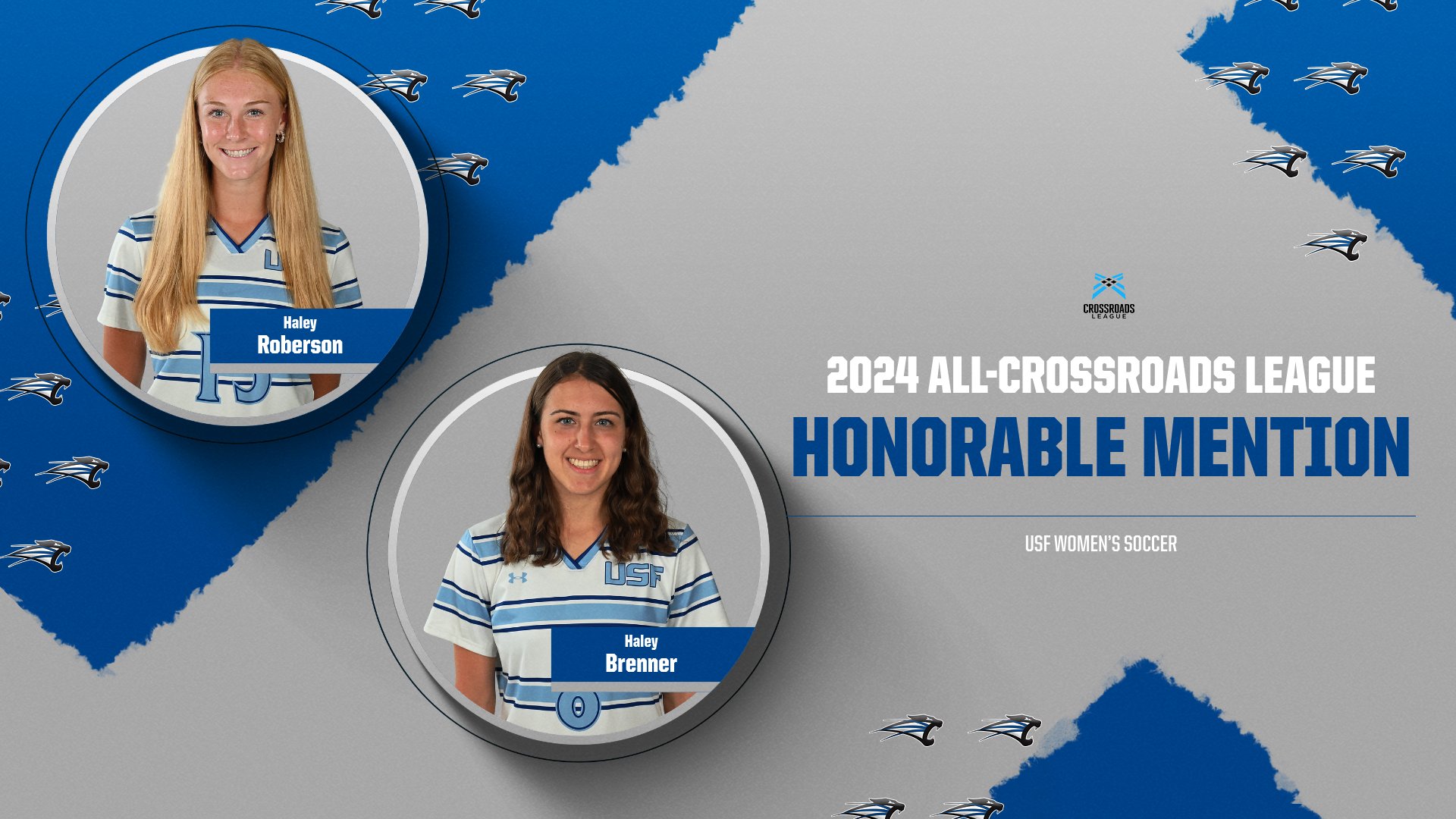 Roberson and Brenner Awarded Honorable Mention All-Crossroads League Recognition